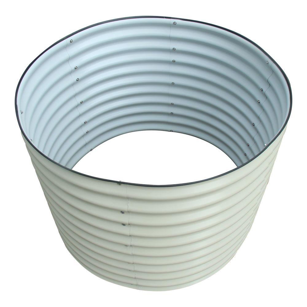 Ümmargune metallist peenrakast GroVegz suurus L valge