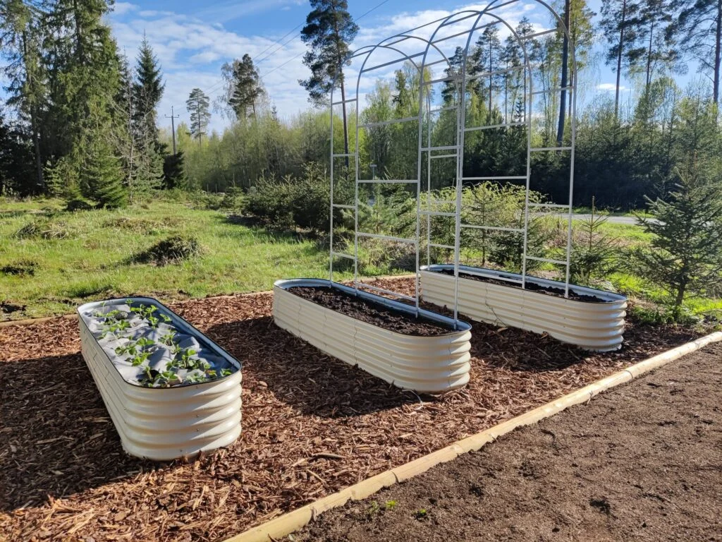 Metallist peenrakast GroVegz suurus M valge, taimekaar XL (trellis)
