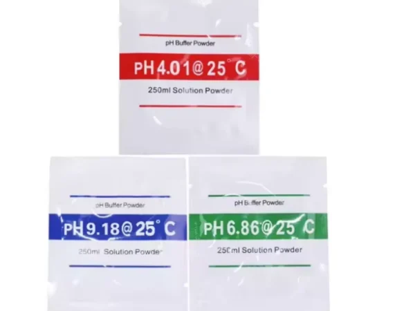 pH kalibreerimispulbrid pH 4,01, 6,86 ja 9,18 lahuste valmistamiseks